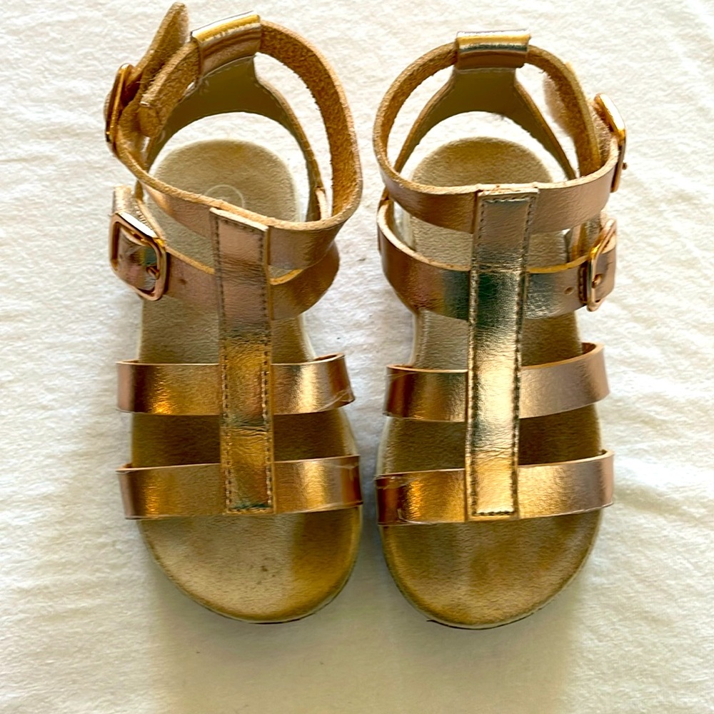Toddler girl gladiator sandals rose gold